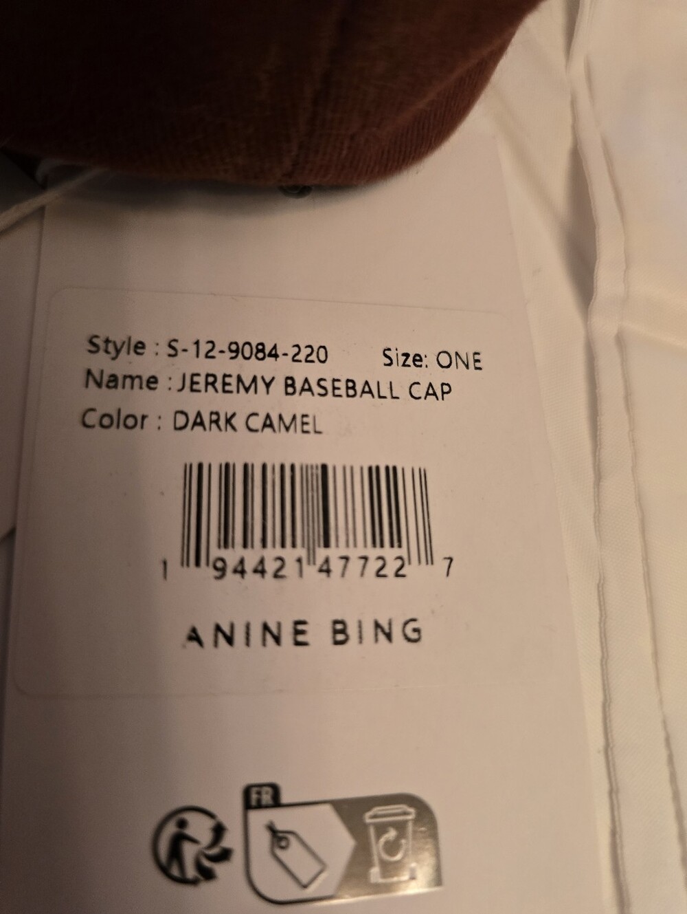 Anine Bing Rust Brown Embroidered Logo Cap. NWT Fall Winter Game Gift - Picture 3 of 4